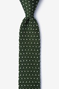 Laos Olive Knit Skinny Tie Photo (0)