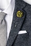 Olive Wool Felt Flower Lapel Pin Photo (1)