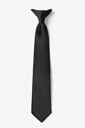 _Onyx Clip-on Tie For Boys_