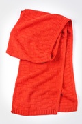 Orange Basketweave Scarf and Hat Set Photo (0)