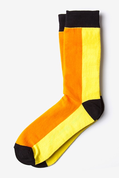 Orange Carded Cotton Fullerton Split Sock | Ties.com