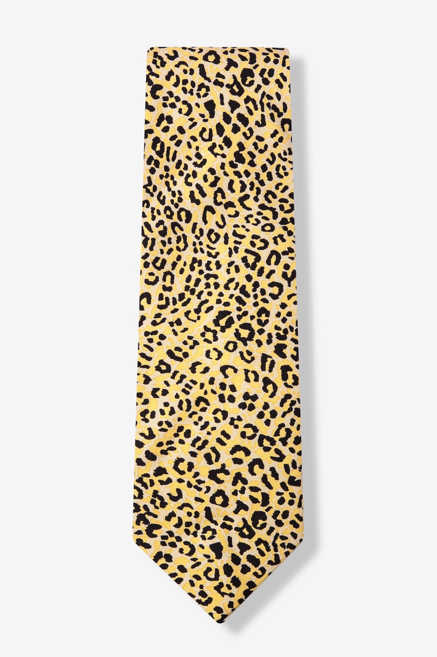 Cheetah Animal Print Orange Tie Photo (1)