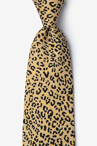 Orange Microfiber Cheetah Animal Print Tie