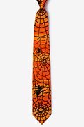Halloween Spiders Orange Tie Photo (0)