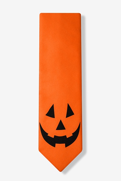 Orange Microfiber Jack-O-Lantern Tie | Ties.com