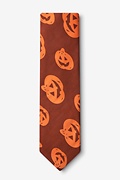 Orange Microfiber Jack-O-Lanterns Tie | Ties.com