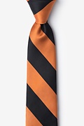 Orange & Black Stripe Skinny Tie Photo (0)