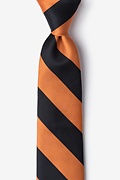 Orange & Black Stripe Tie For Boys Photo (0)