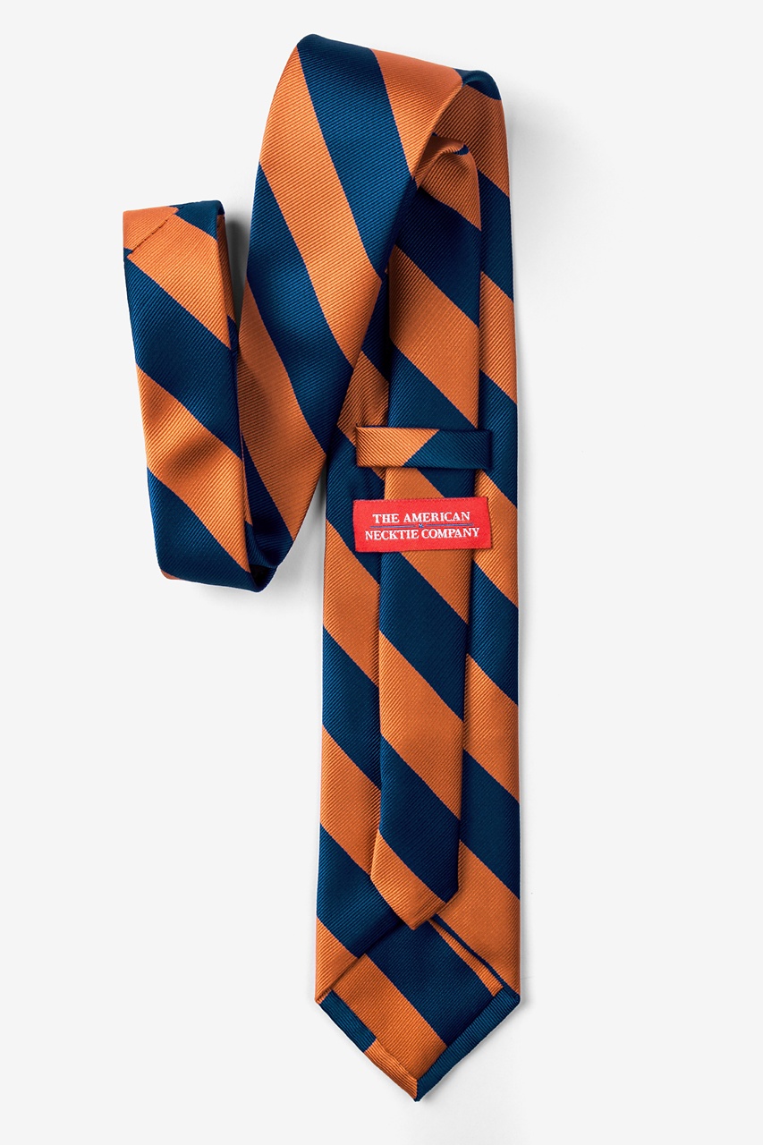 Orange & Navy Stripe Extra Long Tie Photo (1)