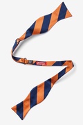 Orange & Navy Stripe Self-Tie Bow Tie Photo (1)