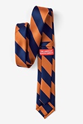 Orange & Navy Stripe Skinny Tie Photo (1)