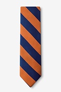Orange & Navy Stripe Tie Photo (1)