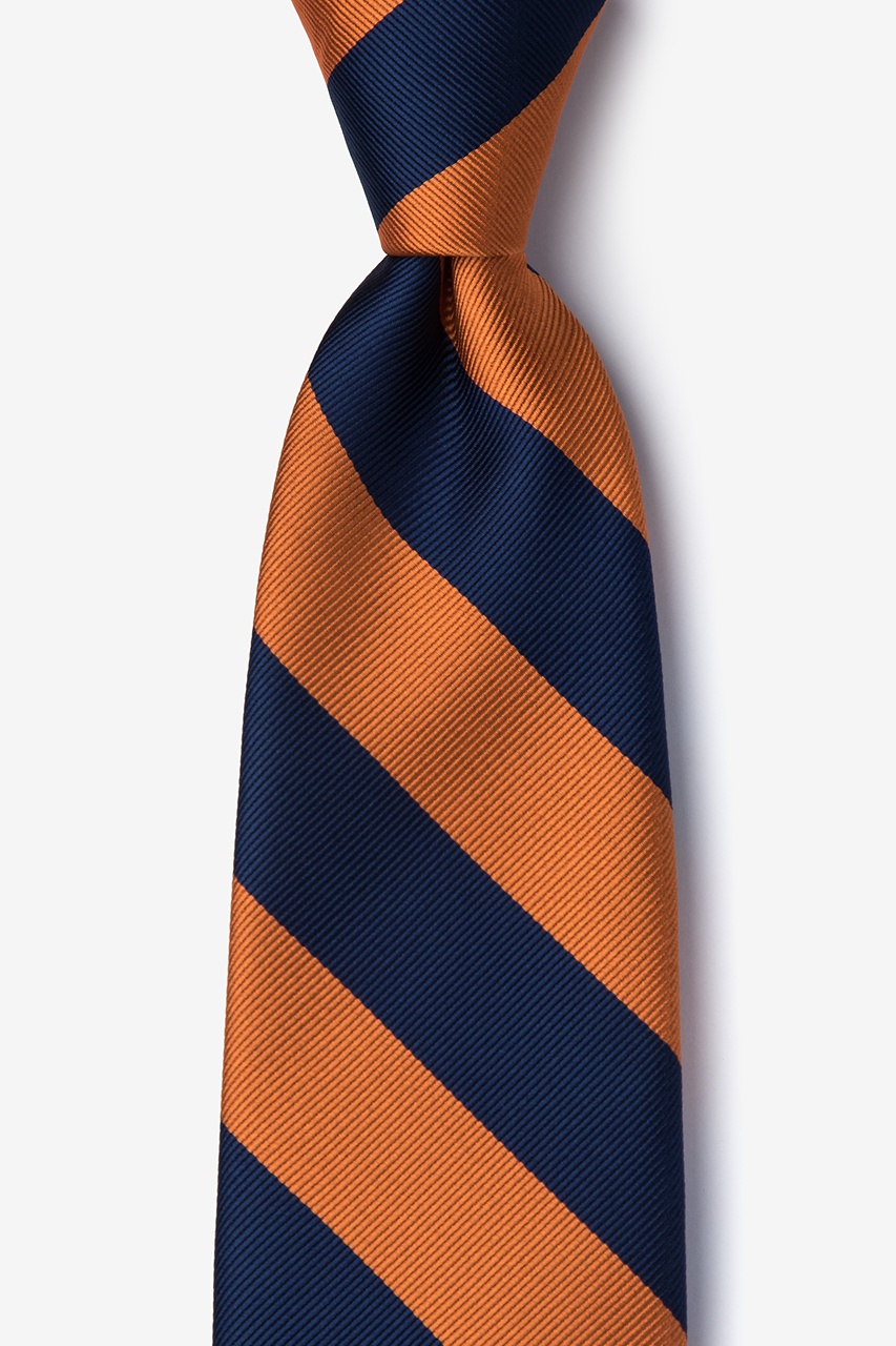 Orange & Navy Stripe Tie Photo (0)