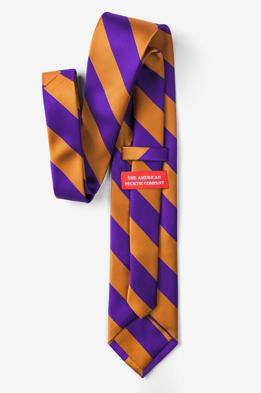 Orange & Purple Stripe Extra Long Tie Photo (1)