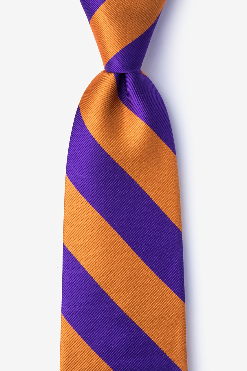 Orange & Purple Stripe Extra Long Tie Photo (0)