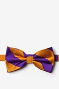 Orange & Purple Stripe Pre-Tied Bow Tie Photo (0)