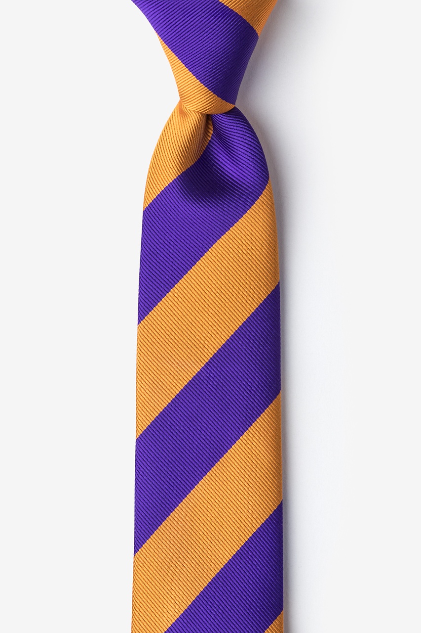 Orange & Purple Stripe Skinny Tie Photo (0)