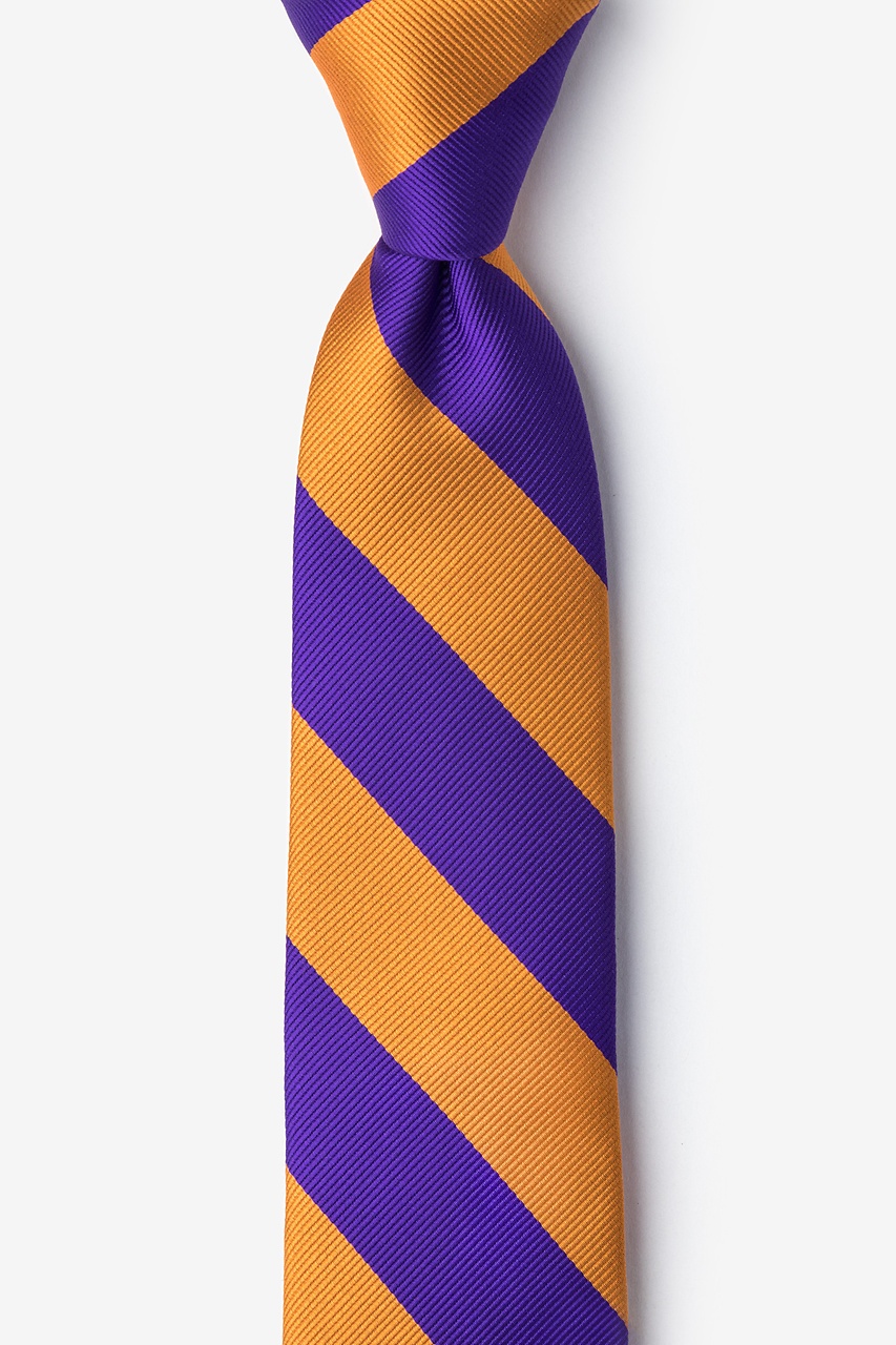 Orange & Purple Stripe Tie For Boys Photo (0)
