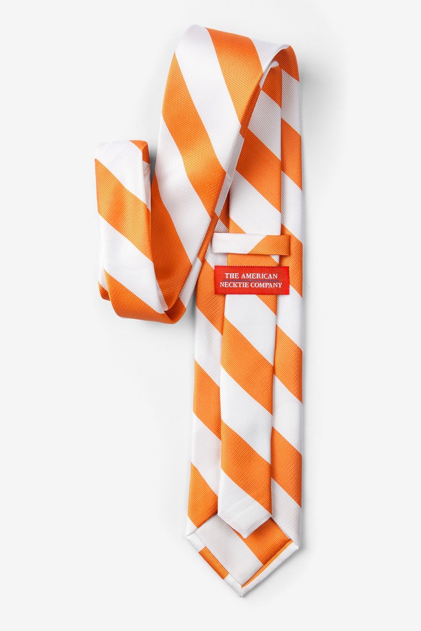 Orange & White Extra Long Tie Photo (1)