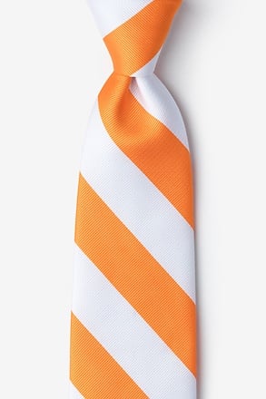 Orange & White Extra Long Tie