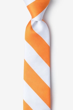 Orange & White Skinny Tie