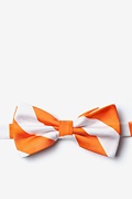 Orange & White Stripe Pre-Tied Bow Tie Photo (0)