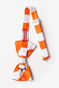 Orange & White Stripe Pre-Tied Bow Tie Photo (1)