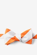 Orange & White Stripe Self-Tie Bow Tie Photo (0)