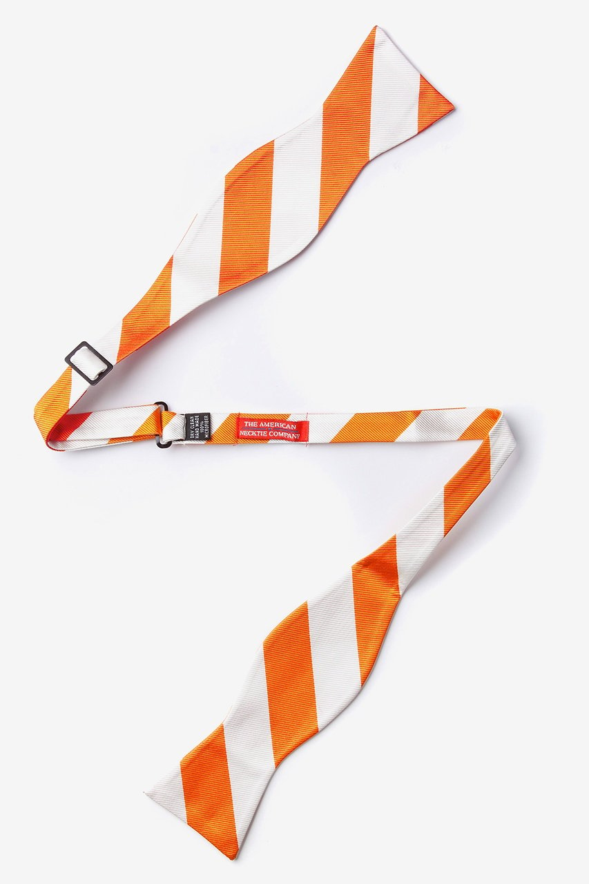 Orange & White Stripe Self-Tie Bow Tie Photo (1)