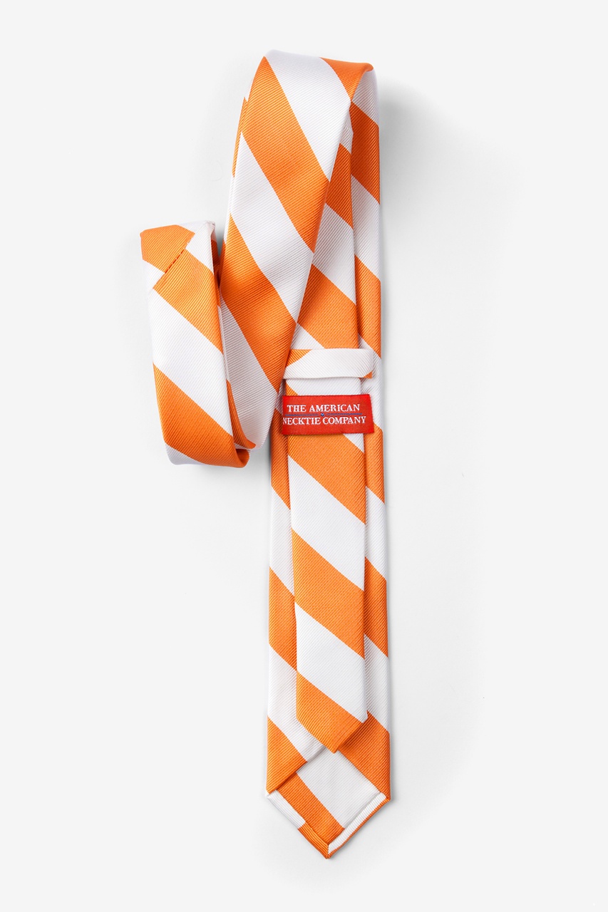 Orange & White Stripe Tie For Boys Photo (1)