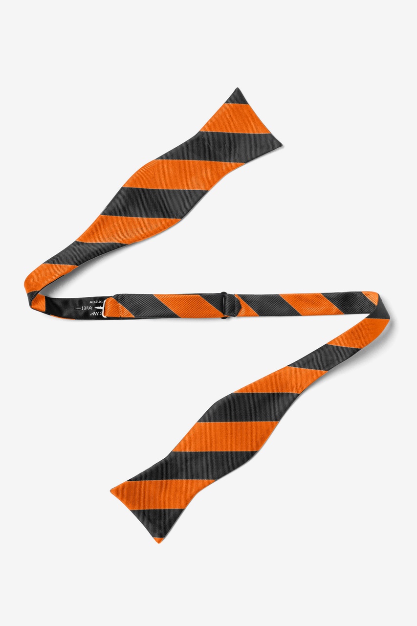 Orange and Black Stripe Self-Tie Bow Tie Photo (1)