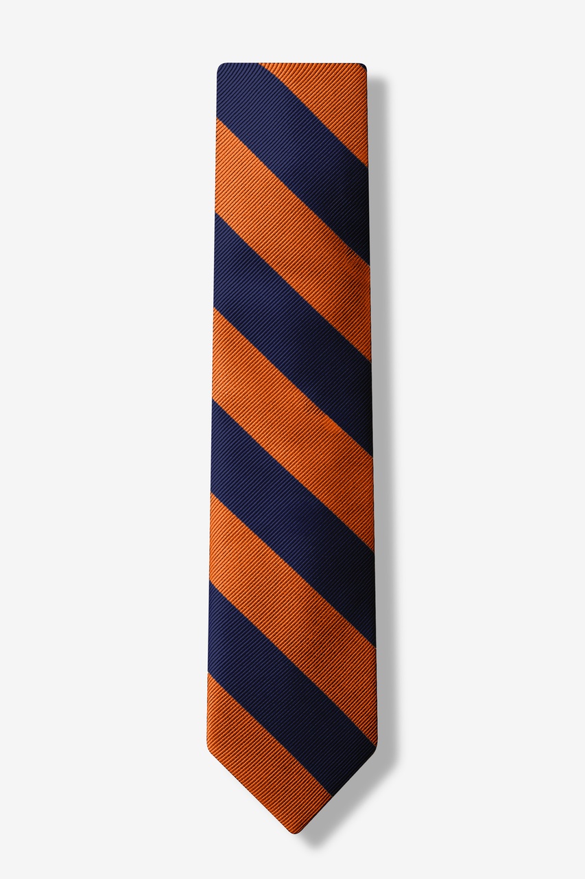 Orange and Navy Stripe Tie For Boys Photo (0)