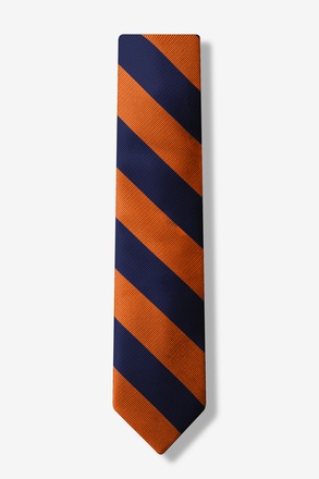Orange and Navy Stripe Tie For Boys