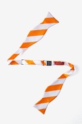 Orange and White Stripe Self-Tie Bow Tie Photo (1)