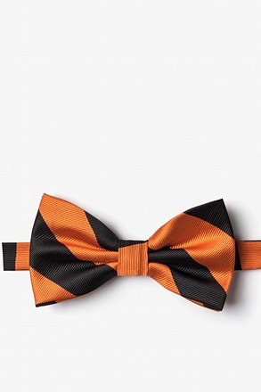 Orange & Black Stripe Pre-Tied Bow Tie