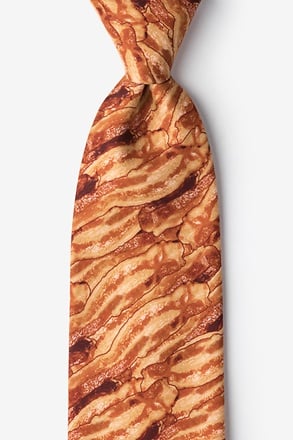 _Sizzlin' Bacon Orange Extra Long Tie_