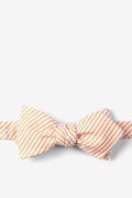 Orange Kensington Seersucker Diamond Tip Bow Tie Photo (0)