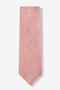 Checked Plaid Orange Extra Long Tie Photo (0)