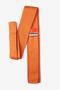 Classic Solid Orange Knit Skinny Tie Photo (1)
