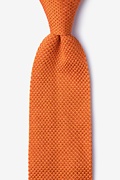 Classic Solid Orange Knit Tie Photo (0)