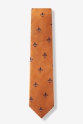 Fleur De Lis Orange Skinny Tie Photo (0)