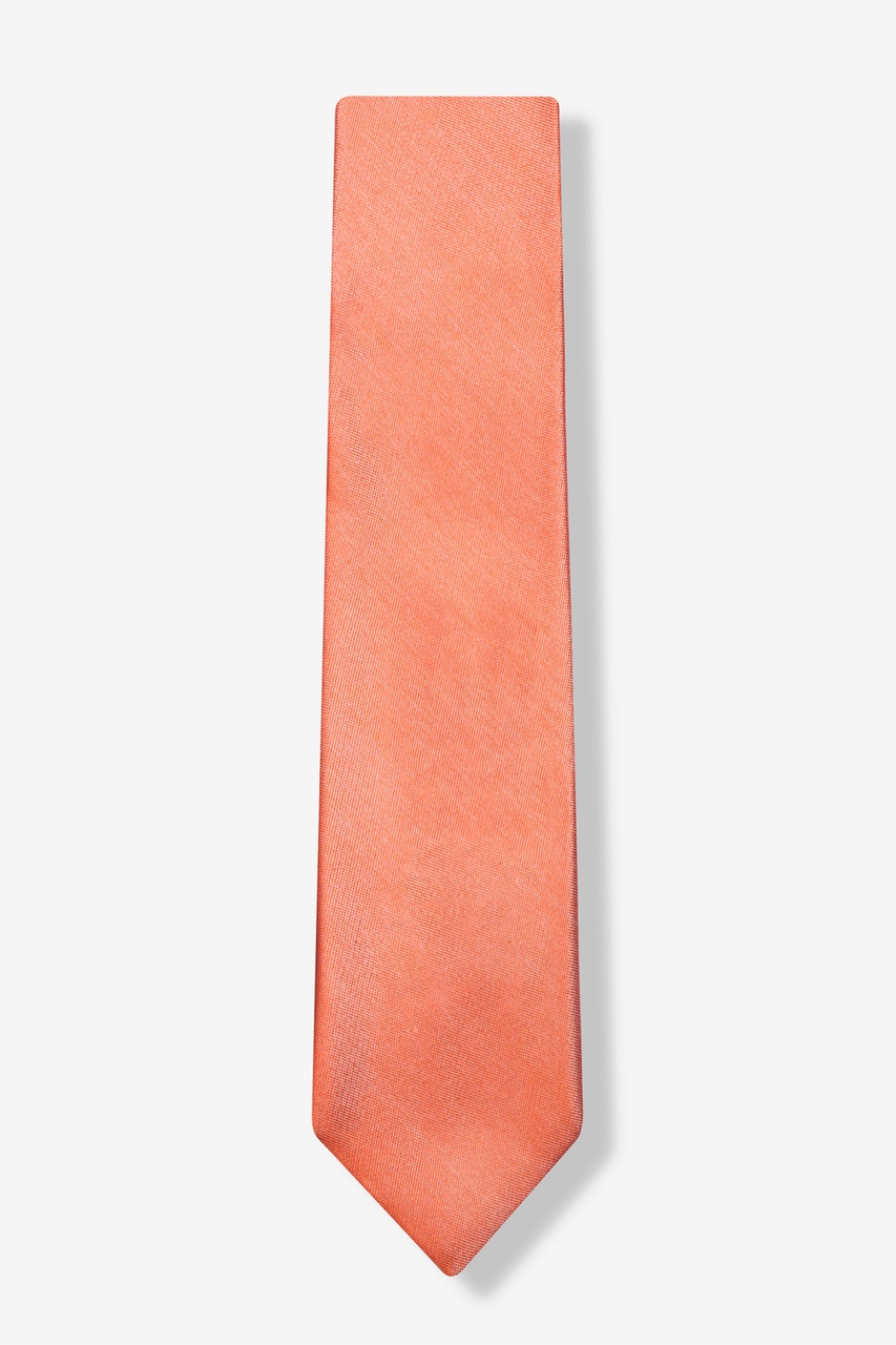 Solid Stitch Orange Skinny Tie Photo (0)