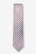 Spring Plaid Orange Skinny Tie Photo (0)