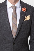 Orange Piped Flower Lapel Pin Photo (2)