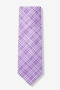 Napoli Plaid Orchid Extra Long Tie Photo (0)