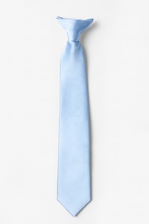 Pale Blue Clip-on Tie For Boys
