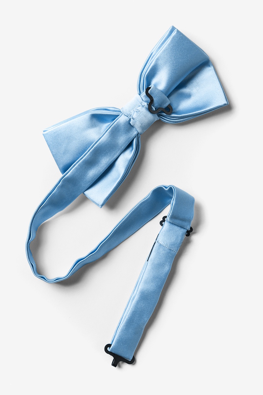 Pale Blue Microfiber Pre-Tied Bow Tie | Ties.com