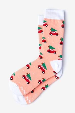 _Christmas Vacation Peach Women's Sock_