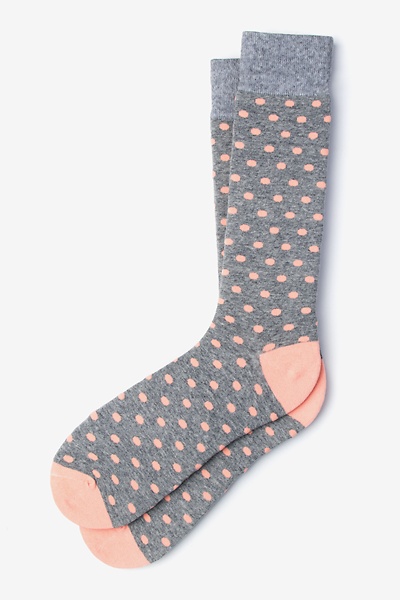 Peach Carded Cotton Power Dots Sock | Ties.com