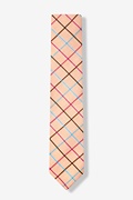 Peach Reece Check Skinny Tie Photo (1)